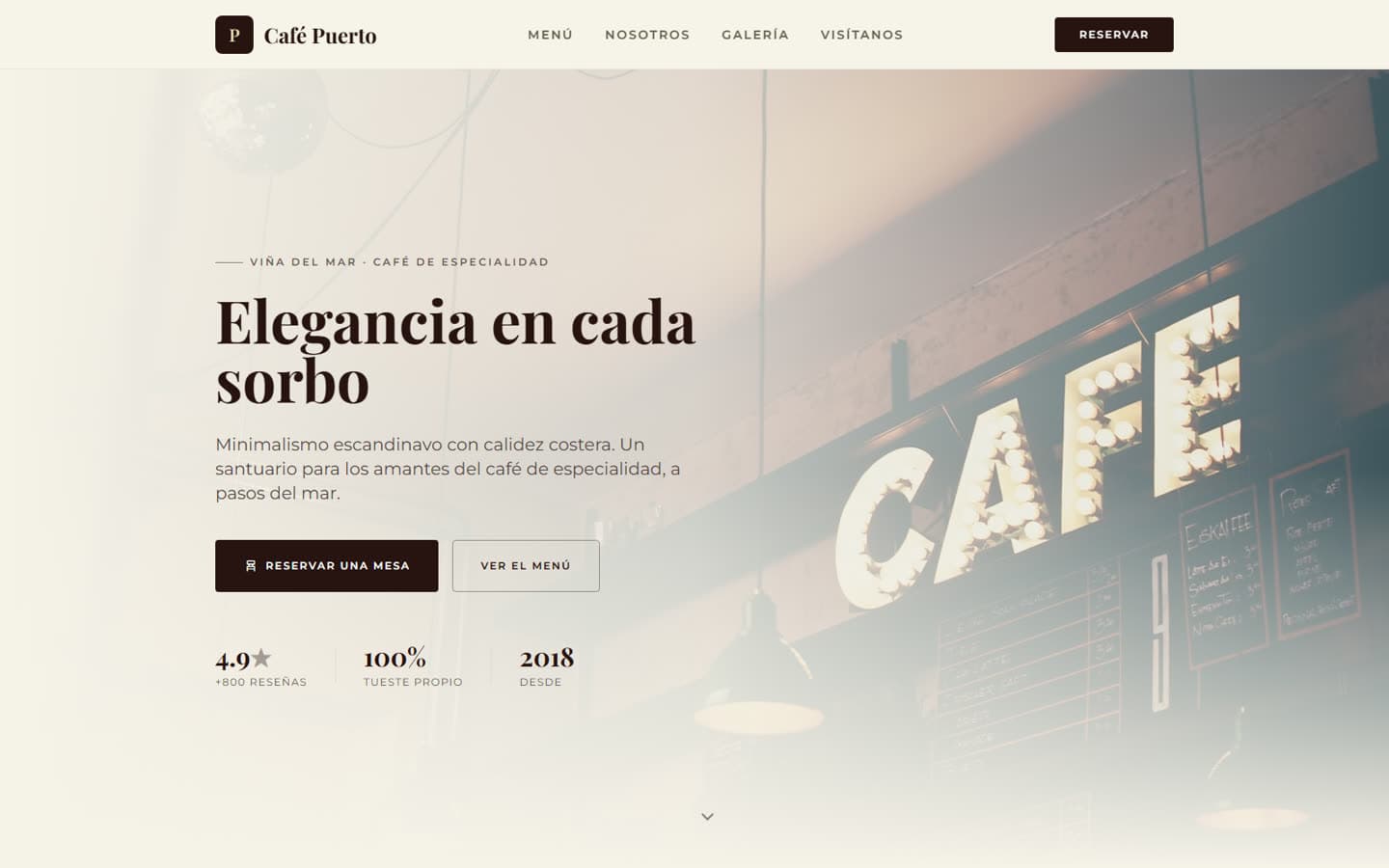 Landing de Café Costa